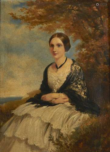 British School, mid- 19th century- Portrait of a lady, seate...
