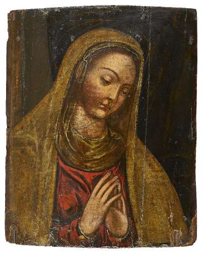 Venetian School, early-mid 16th Century- Virgin Mary; oil on...