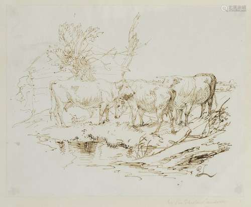 Sir Edwin Henry Landseer RA, British 1802-1873- Cattle by a ...