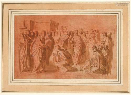 Neapolitan School, early 17th century- Biblical scene with a...