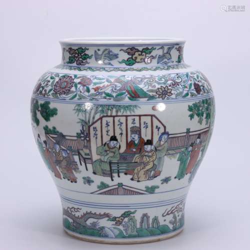 chinese doucai porcelain large pot