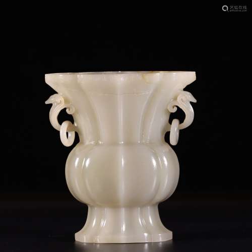 chinese hetian jade flower vase