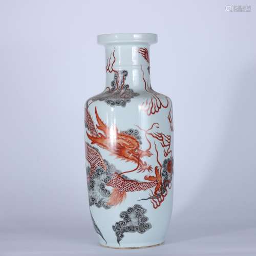 chinese grisaille-decoration porcelain rouleau vase