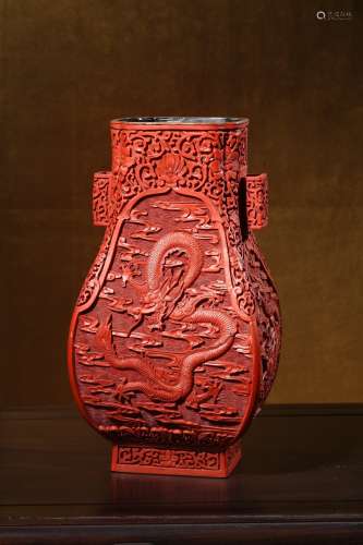 chinese bronze-bodied tixi lacquered vase