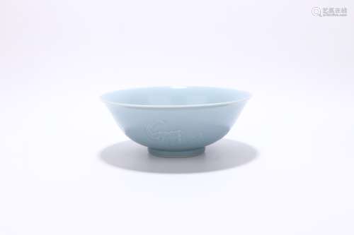 chinese blue glazed porcelain bowl