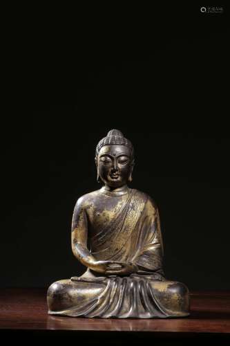chinese gilt bronze sakyamuni statue