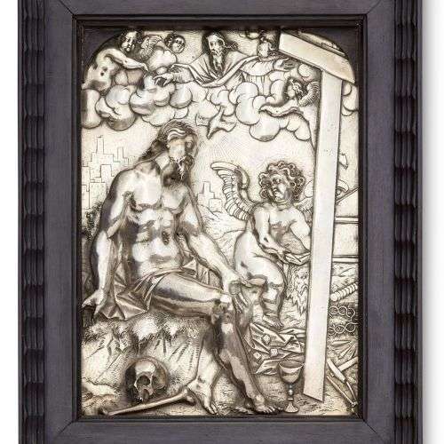 Le Christ sur la pierre froide Argent. Haut relief rectangul...