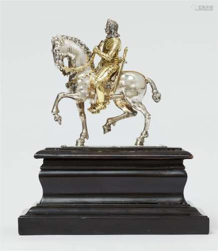 Petite statue équestre L'empereur Ferdinand III. Argent, par...