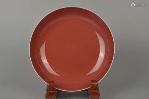 18th century style red glaze plate