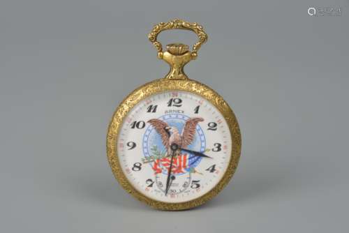 ARNEX gilt brass case pocket watch