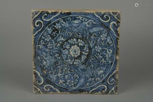 Middle of 15th century style blue-and-white sea beast decora...
