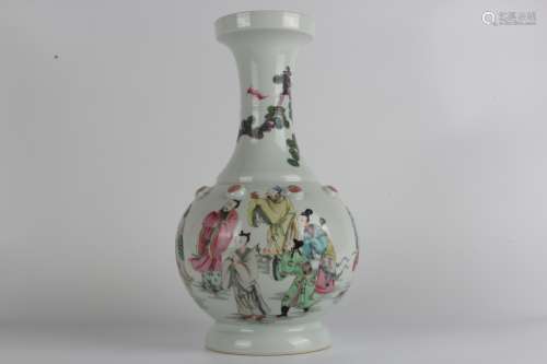Famille-rose porcelain longevity character vase