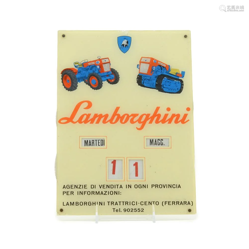 1960S LAMBORGHINI SINGLE-SIDED PLASTIC calander