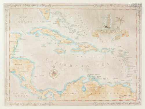 Carnes/Lafferty '91 Map of Caribbean Sea