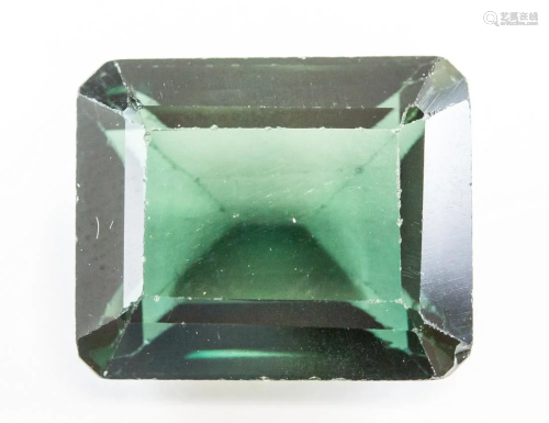 12.55ct Emerald Cut Green Natural Sapphire GGL