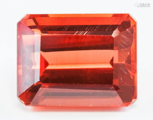 18.20ct Emerald Cut Orange Natural Sapphire GGL