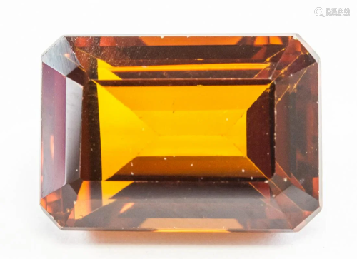 15.75ct Emerald Cut Orange Natural Garnet GGL