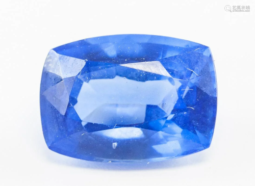 8.00ct Cushion Cut Blue Natural Sapphire GGL