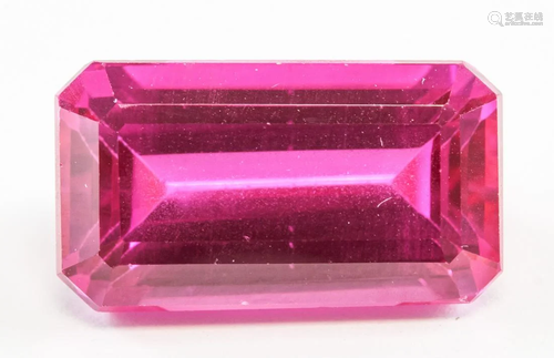 18.25ct Emerald Cut Pink Natural Danburite GGL