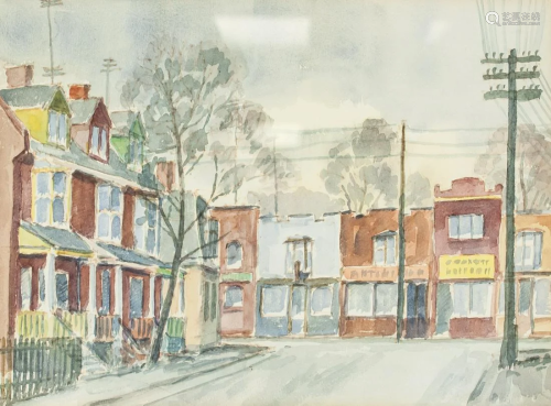 Signed Watercolor on Paper Street Scene Provenance