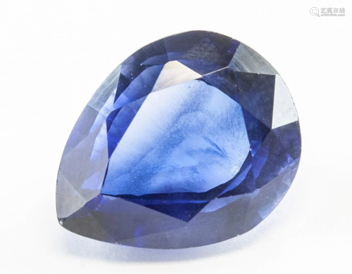 10.45 ct Pear Cut Blue Natural Sapphire GGL