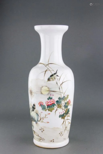 Chinese Republic Porcelain Vase Signed Liu Yucen