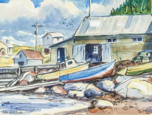 Peeter Kaups 1923-2006 Estonian Watercolor 1984