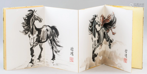 Xu Beihong 1895-1953 Chinese Watercolor Booklet
