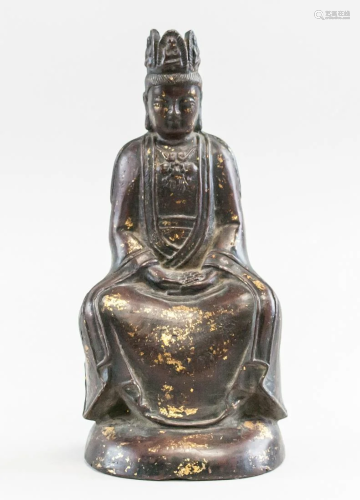 Chinese Bronze Guanyin Qianlong Mark