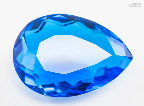 68.90ct Pear Cut Blue Tanzanite Gemstone GGL