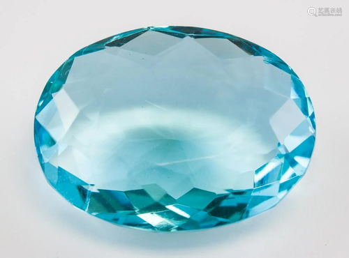 60.10ct Oval Cut Blue Indicolite Tourmaline GGL