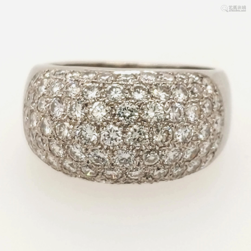 18k White Gold Diamond Pave Ring