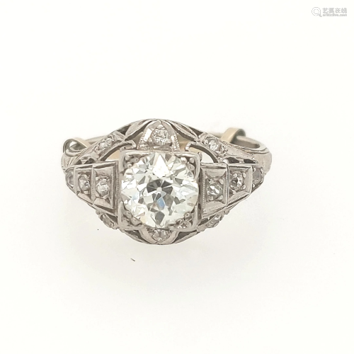 Vintage Platinum 1.15 Carat Diamond Ring