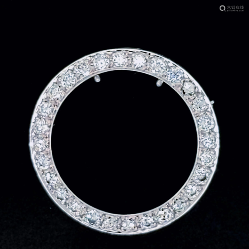 Platinum Diamond Circle Brooch