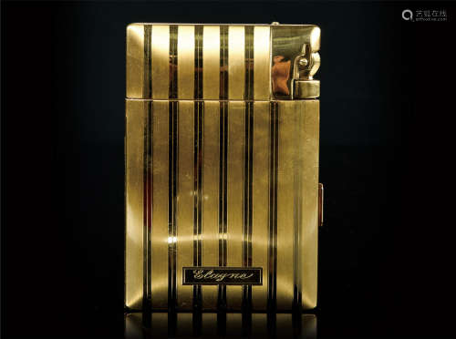 40-50年代  铜鎏金烟盒煤油一体打火机