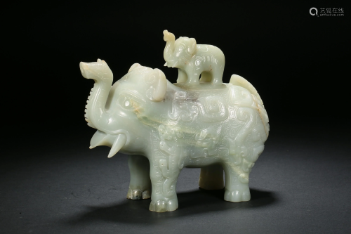 Hetian Jade Elephant in Ming Dynasty