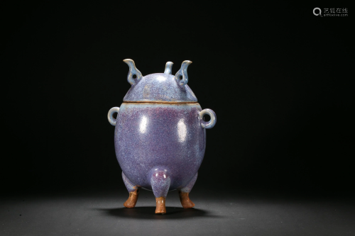 Jun Kiln Three-legged Jar Song Dynasty
