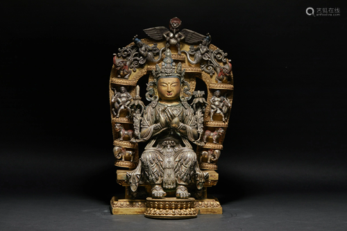 Gilt Silver Buddha Statue in Qing Dynasty