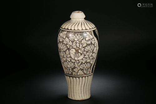 Cizhou Kiln Plum Bottle in Song Dynasty