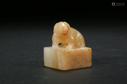 Hetian Jade Beast Seal in Han Dynasty