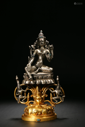 Silver Gilt Buddha in Qing Dynasty