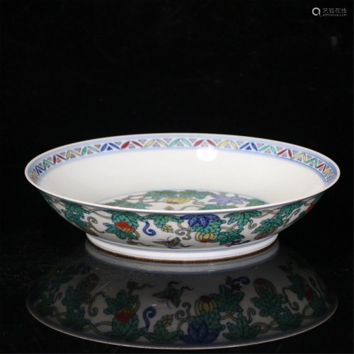 A CHINESE DOU-CAI FLOWERS AND BUTTERFLIES PORCELAIN