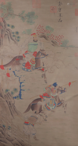 A CHINESE PAINTING OF WARRIORS STORY