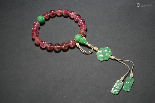 Eighteen Beads Bracelet of Tourmaline in Qing Dynasty
