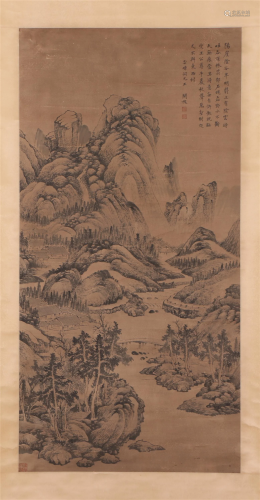 A CHINESE LANDSCAPE PAINTING
