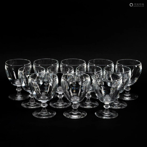 SET OF 12 STEUBEN CRYSTAL WINE GOBLETS, PAT. 6268