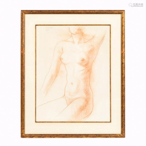 THEO MEIER, FEMALE NUDE FIGURE STUDY, FRAMED 1969