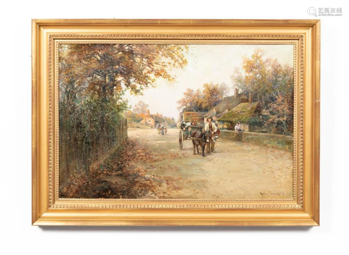 JAMES TOWNSEND, PEDDLER'S CART, OIL ON CANVAS