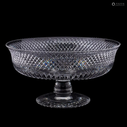 HAWKES LARGE CUT CRYSTAL CENTERPIECE FOOTED BOWL