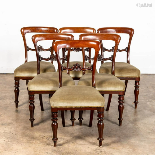 SET, SIX WILLIAM IV/VICTORIAN MAHOGANY SIDE C…